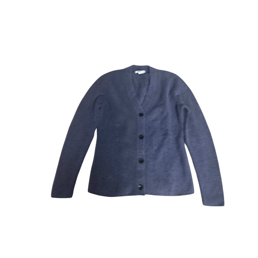 ATHLETA Navy Blue Cardigan Sweater Womens Size S V-Neck Button Front‎ Knit